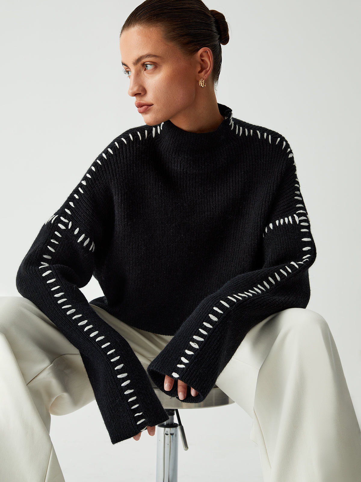 Warda™ | Der Elegante Oversize-Rollkragenpullover