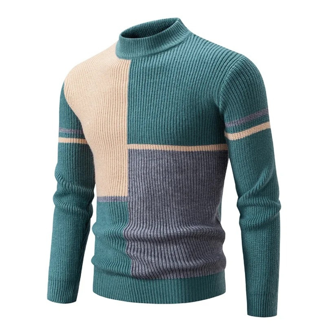 Bill™ | Der Elegante Rollkragenpullover im Farbblock-Design