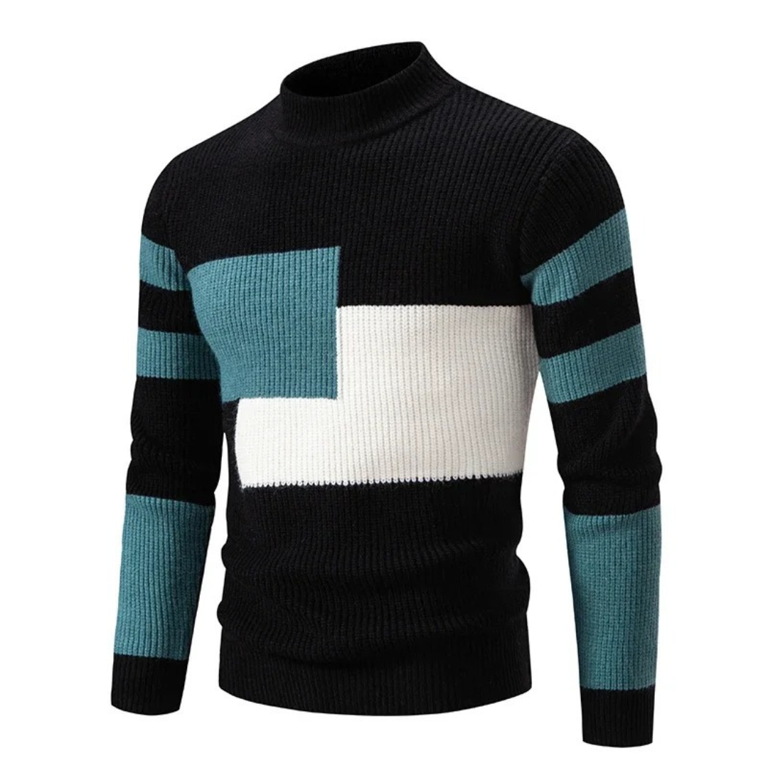 Bill™ | Der Elegante Rollkragenpullover im Farbblock-Design