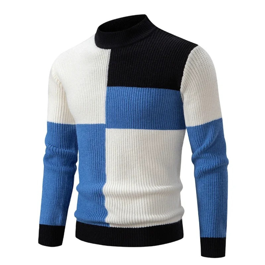 Bill™ | Der Elegante Rollkragenpullover im Farbblock-Design