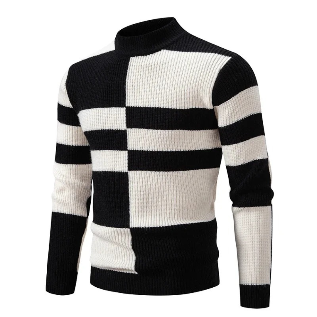 Bill™ | Der Elegante Rollkragenpullover im Farbblock-Design